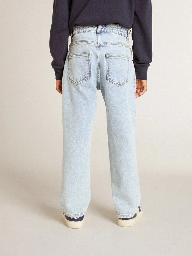 Jeans da bambino in denim chiaro
