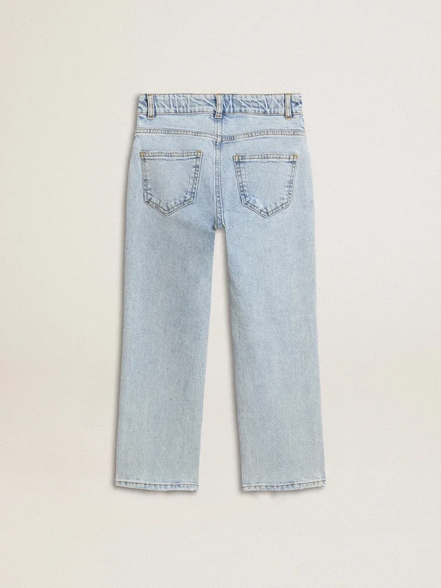 Jeans da bambino in denim chiaro