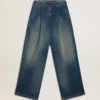 Jeans da donna a gamba larga con lavaggio medio CNY