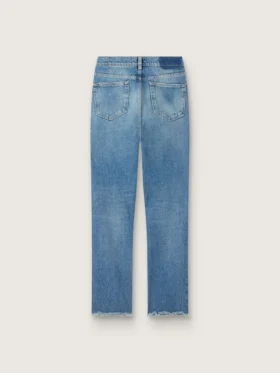 Jeans da donna a zampa corti con lavaggio medio