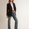 Jeans da donna a zampa corti con lavaggio medio