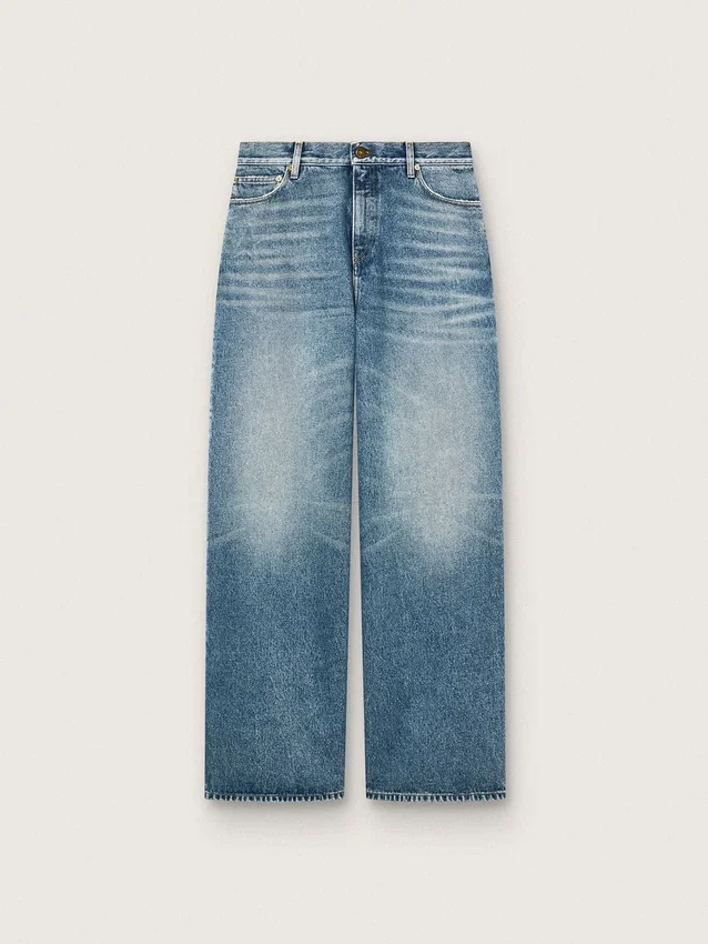 Jeans da donna Golden in stile boyfriend in denim azzurro chiaro con effetto stone-washed