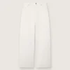 Jeans da donna Golden in stile boyfriend in denim bull bianco ottico