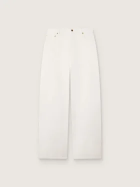 Jeans da donna Golden in stile boyfriend in denim bull bianco ottico