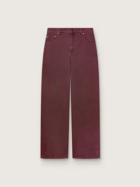 Jeans da donna in denim bordeaux