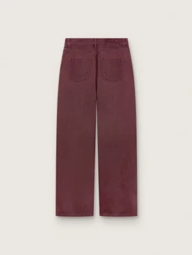 Jeans da donna in denim bordeaux