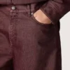 Jeans da donna in denim bordeaux