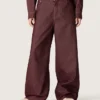 Jeans da donna in denim bordeaux