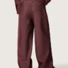 Jeans da donna in denim bordeaux
