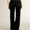 Jeans da donna neri con effetto lavaggio vellutato