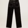 Jeans da donna neri con effetto lavaggio vellutato