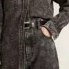 Jeans da donna neri con motivo floreale