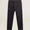 Jeans da uomo blu scuro in denim one-wash