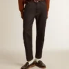 Jeans da uomo blu scuro in denim one-wash