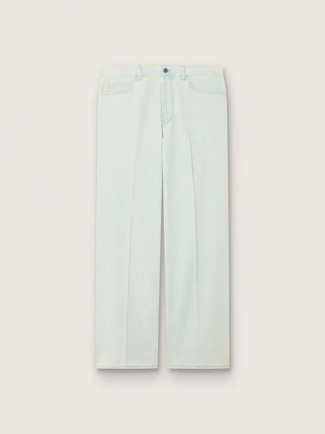 Jeans da uomo in denim azzurro
