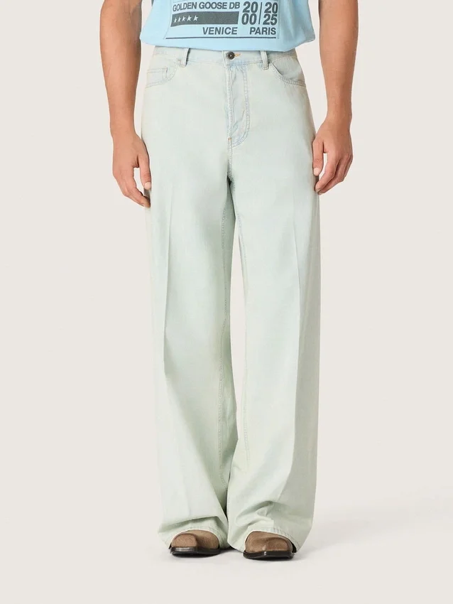 Jeans da uomo in denim azzurro