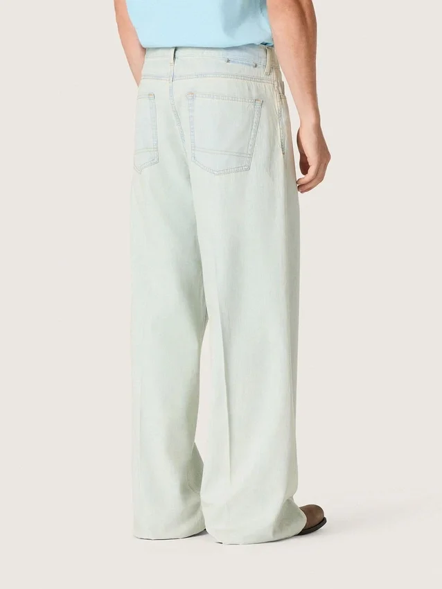 Jeans da uomo in denim azzurro