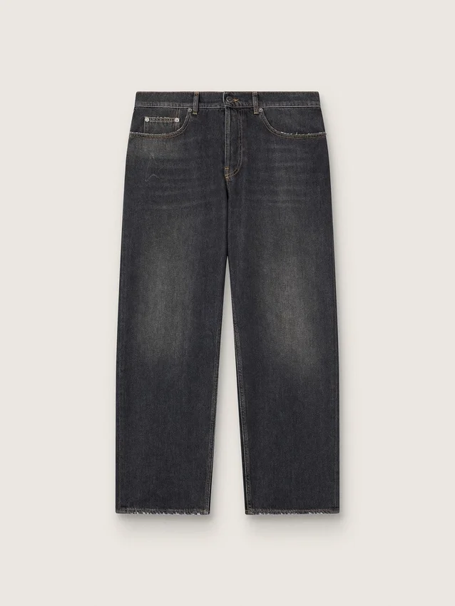 Jeans da uomo neri con effetto stonewashed