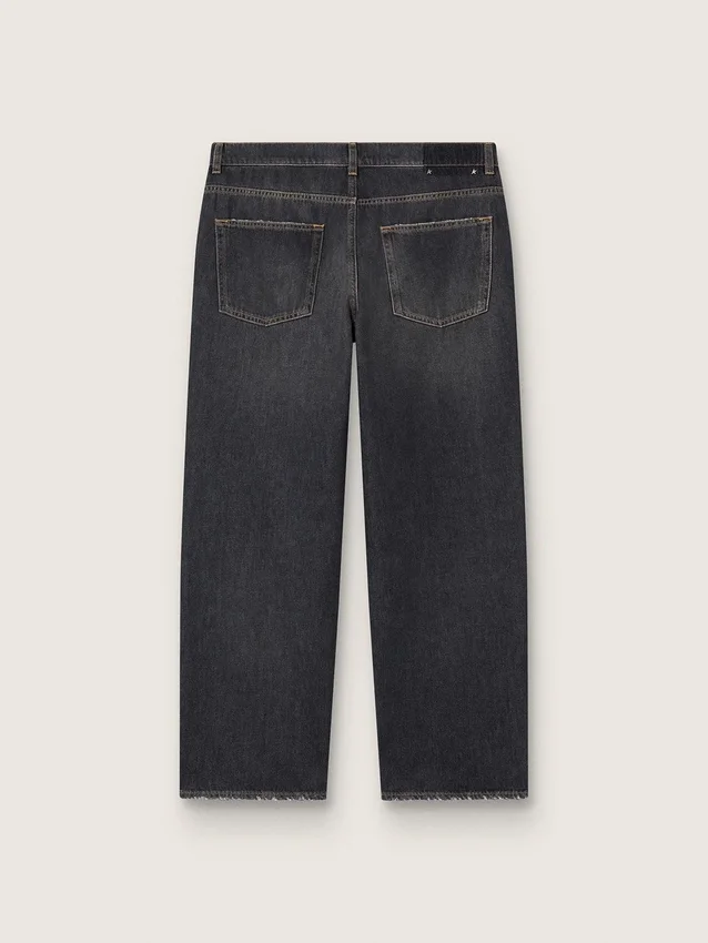 Jeans da uomo neri con effetto stonewashed