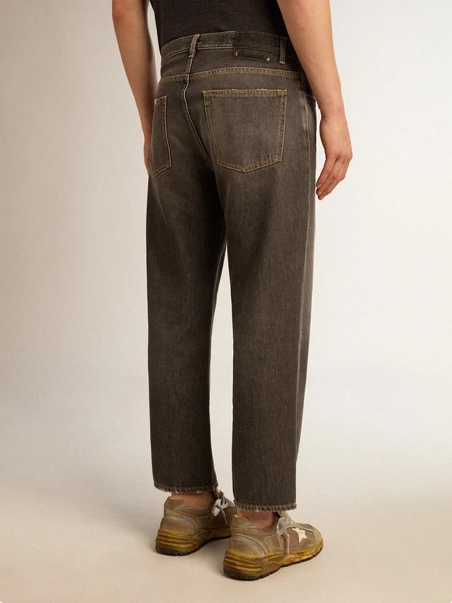 Jeans da uomo neri con effetto stonewashed