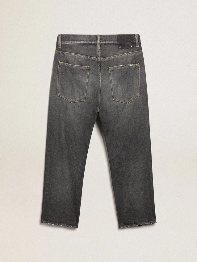 Jeans da uomo neri con effetto stonewashed