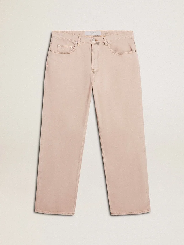 Jeans da uomo tinti di rosa