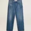 Jeans larghi blu con lavaggio medio