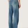 Jeans larghi blu con lavaggio medio