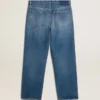 Jeans larghi blu con lavaggio medio