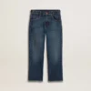 Jeans per bambini con orlo grezzo e ricamo