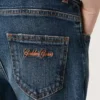 Jeans per bambini con orlo grezzo e ricamo