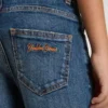 Jeans per bambini con orlo grezzo e ricamo