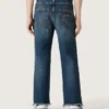 Jeans per bambini con orlo grezzo e ricamo