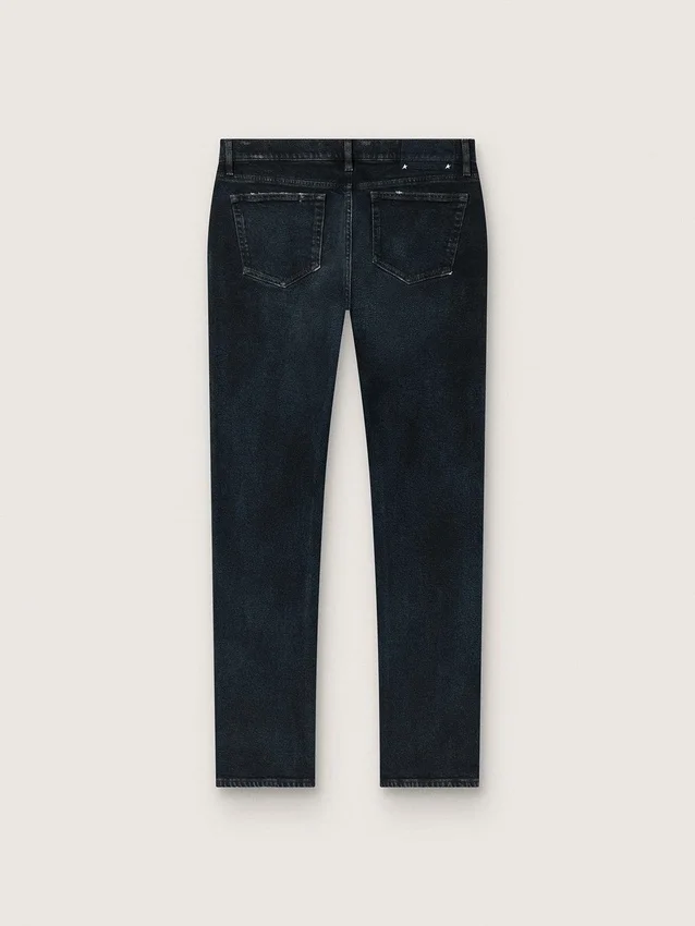 Jeans slim fit da uomo in denim elasticizzato indaco scuro