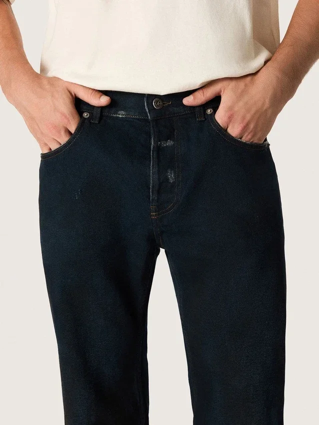 Jeans slim fit da uomo in denim elasticizzato indaco scuro