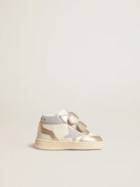 June Junior in nappa con inserti in pelle metallizzata e stella glitterata