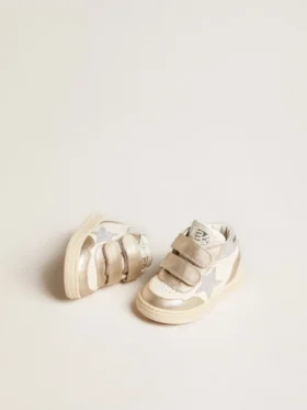 June Junior in nappa con inserti in pelle metallizzata e stella glitterata