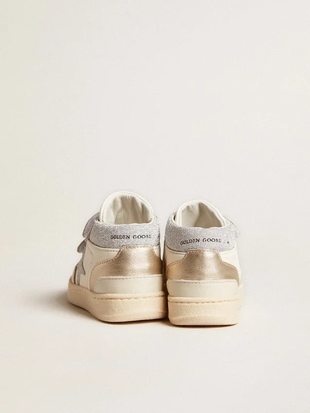 June Junior in nappa con inserti in pelle metallizzata e stella glitterata