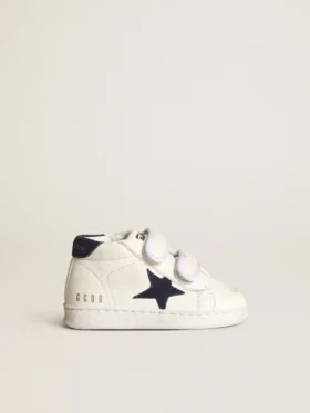 June Junior in nappa con stella e linguetta sul tallone in pelle scamosciata blu scuro