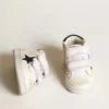 June Junior in nappa con stella e linguetta sul tallone in pelle scamosciata blu scuro