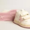 June Junior in pelle nappa con stella e linguetta sul tallone in camoscio rosa antico