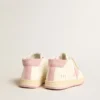 June Junior in pelle nappa con stella e linguetta sul tallone in camoscio rosa antico