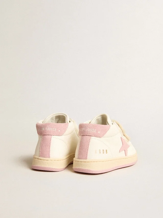 June Junior in pelle nappa con stella e linguetta sul tallone in camoscio rosa antico