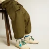 Junior Ball Star con stella turchese e linguetta sul tallone in pelle scamosciata verde