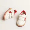 Junior Ball Star in nappa con stella in pelle rossa e linguetta sul tallone