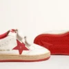 Junior Ball Star in nappa con stella in pelle rossa e linguetta sul tallone