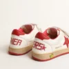 Junior Ball Star in nappa con stella in pelle rossa e linguetta sul tallone