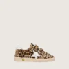 Junior Ball Star in pelle di pony con stampa leopardata, stella in pelle bianca e linguetta sul tallone
