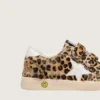 Junior Ball Star in pelle di pony con stampa leopardata, stella in pelle bianca e linguetta sul tallone