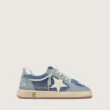 Young Ball Star in pelle scamosciata azzurra e blu denim con stella in pelle bianca